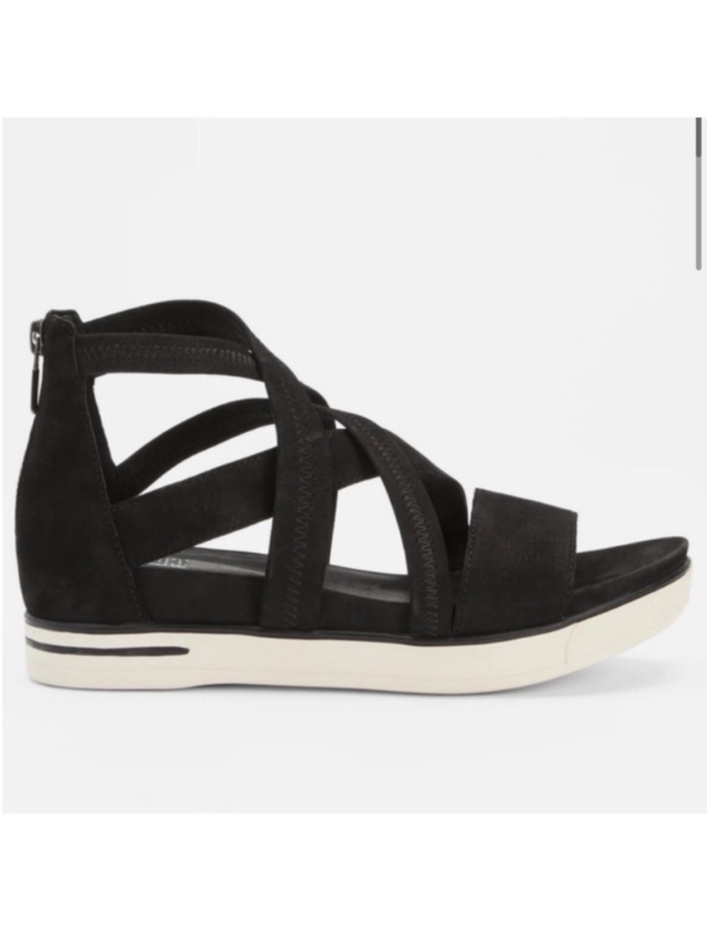 Eileen Fisher Skill Tumbled Nubuck Black Sneaker Sandals size ten (10)
